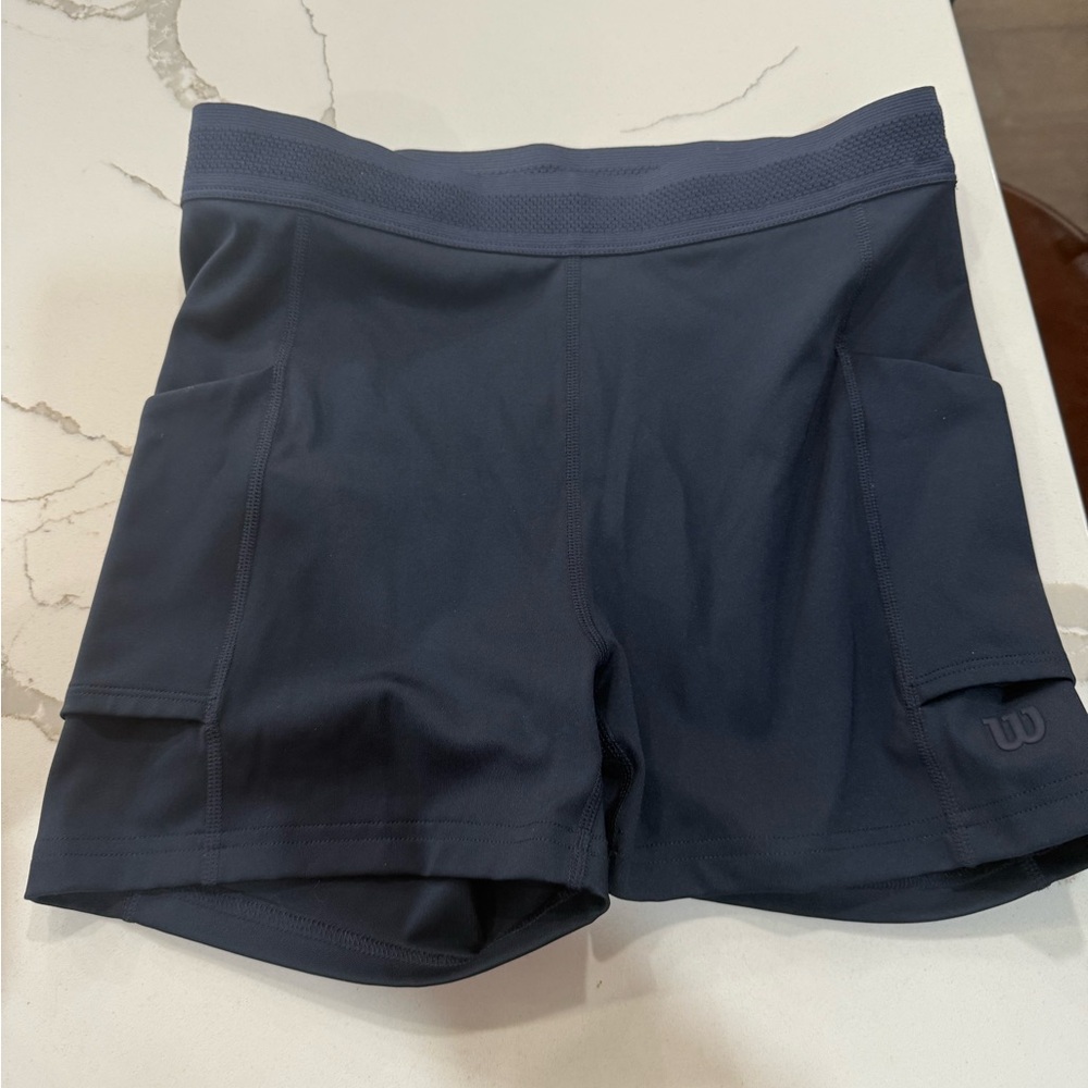 Navy Wilson Women's Baseline Ball shorts - Picture 5 of 5